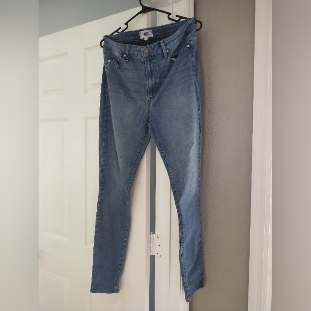 Paige Jeans Size 31 US 12 Skinny Possible Highrise Denim 5 Pocket Zip Button
